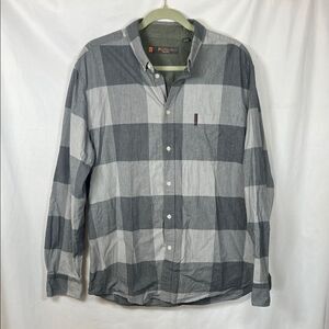 Ben Sherman Plaid Gray Button Down Long Sleeve size L